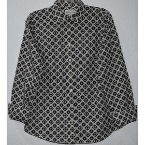 J.Crew Womens 8 Perfect Shirt Long Sleeve Button Down Geo Print Retro Cotton sz8